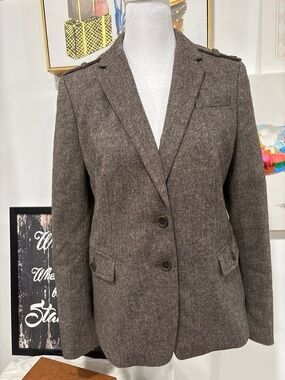 Ann Taylor Brown Wool-Blend Tailored Blazer